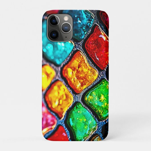 Kleurrijke Gebrandschilderde Glas Kunst Glow Desig Case-Mate iPhone Case (Achterkant)