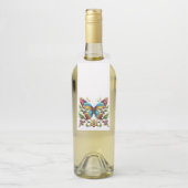 Kleurrijke gebrandschilderde glazen vlinder met bl flessenhanger (Op fles)