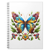Kleurrijke gebrandschilderde glazen vlinder met bl notitieboek (Voorkant)