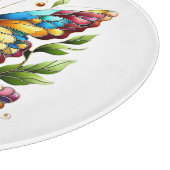 Kleurrijke gebrandschilderde glazen vlinder met bl snijplank (Hoek)