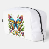 Kleurrijke gebrandschilderde glazen vlinder met bl toilettasje (Rechterhoek)