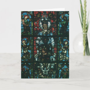 Kleurrijke gebrandschilderde kerkramen uit het ver kaart