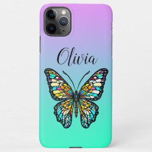 Kleurrijke Gebrandschilderde Vlinder Gepersonalise iPhone 11Pro Max Hoesje