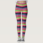 Kleurrijke gebreide leggins leggings (Voorkant)