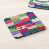 kleurrijke gebreide patchwerkpleinen h bier onderzetter (Linkerzijde)