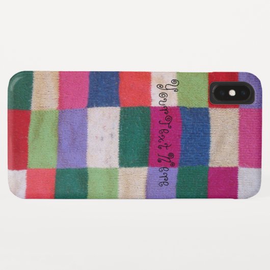 Kleurrijke gebreide patchwork vierkanten leuk Case-Mate iPhone case (Achterkant (horizontaal))