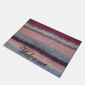 kleurrijke gebreide strepen in retro - stijl leuk deurmat (Schuin)