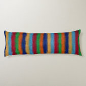 Kleurrijke gebreide strepen lichaamskussen (Achterkant)