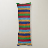 Kleurrijke gebreide strepen lichaamskussen (Achterkant (Verticaal))