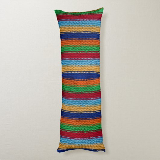 Kleurrijke gebreide strepen lichaamskussen (Achterkant (Verticaal))