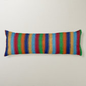 Kleurrijke gebreide strepen lichaamskussen (Voorkant)