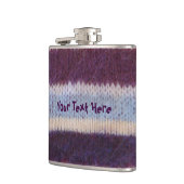 kleurrijke gebreide strepen,  stijlvol design heupfles (Links)