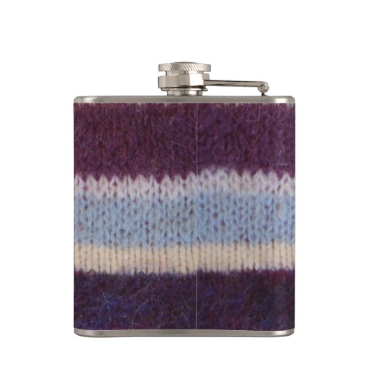 kleurrijke gebreide strepen,  stijlvol design heupfles (Achterkant)