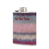 kleurrijke gebreide strepen,  stijlvol design heupfles (Links)