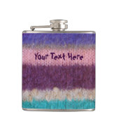 kleurrijke gebreide strepen,  stijlvol design heupfles (Voorkant)