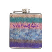 kleurrijke gebreide strepen, stijlvolle leutaar heupfles (Voorkant)