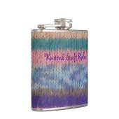 kleurrijke gebreide strepen,  stijlvolle leutaar heupfles (Rechts)