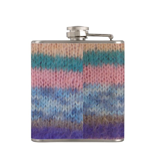 kleurrijke gebreide strepen,  stijlvolle leutaar heupfles (Achterkant)