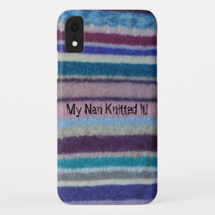 kleurrijke gebreide strepen, uniek  leuk design iPhone XR hoesje