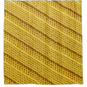 Kleurrijke gebreide textieltextuur. Geel. Douchegordijn (Voorkant)