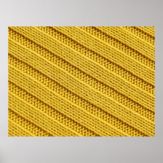 Kleurrijke gebreide textieltextuur. Geel. Poster (Voorkant)