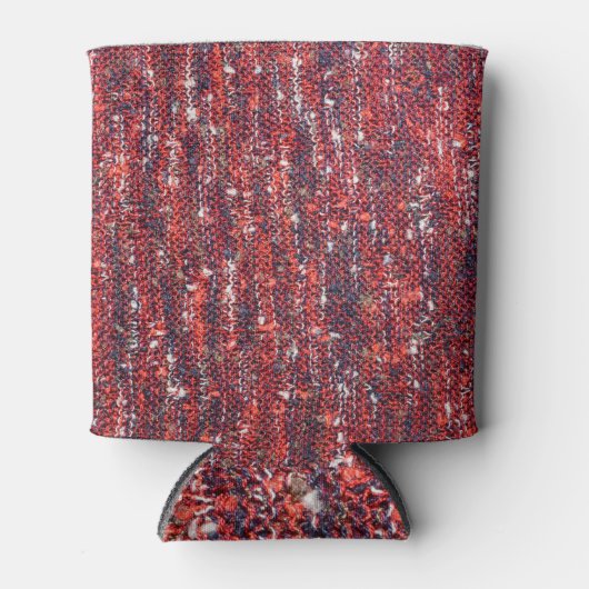 Kleurrijke gebreide textuur: gezellige achtergrond blikjeskoeler (Voorkant)