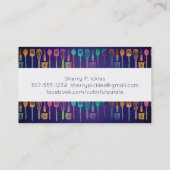 Kleurrijke gebruiksvoorwerpen chef catering visite visitekaartje (Achterkant)