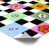 Kleurrijke gecheckte dagen terugzetten aanloopcont poster (Hoek)