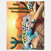 Kleurrijke Gecko Rocks Design Fleece Deken (Voorkant)