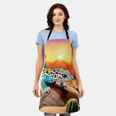 Kleurrijke Gecko Rocks Design Schort (Gedragen)