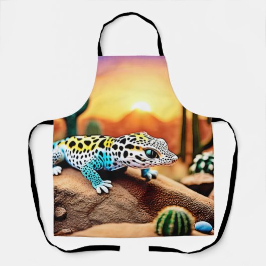 Kleurrijke Gecko Rocks Design Schort (Voorkant)