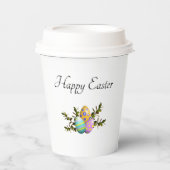 Kleurrijke gedecorreerde paaseieren botanisch papieren bekers (Voorkant)