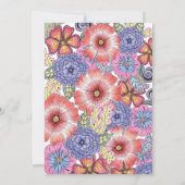 Kleurrijke gedetailleerde bloemen en bladeren Quin Kaart (Achterkant)
