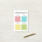 Kleurrijke gedopte Lijsten om te doen Post-it® Notes (Op bureau)