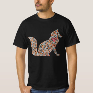Kleurrijke gedopte vos T-shirt