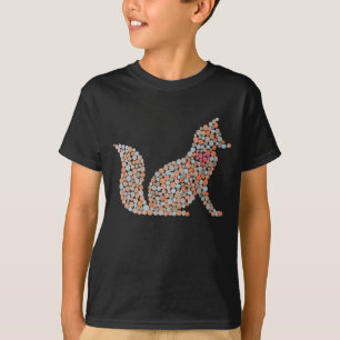 Kleurrijke gedopte vos T-shirt