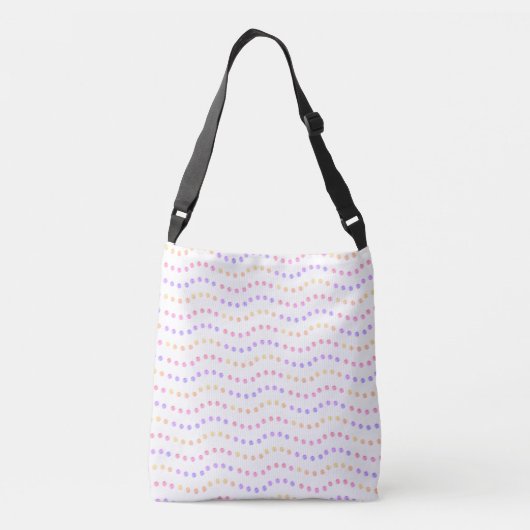 Kleurrijke gedopte Wavy Lines Crossbody Tas (Achterkant)