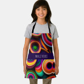 Kleurrijke gedraaide halve cirkels regenboogpatroo schort (Insitu)