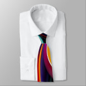 Kleurrijke gedraaide halve cirkels regenboogpatroo stropdas (Gebonden)