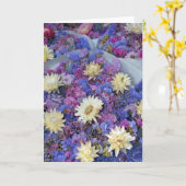 Kleurrijke gedroogde stro bloemen boeketten kaart (Gele Bloem)