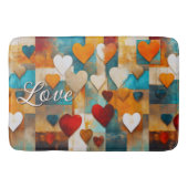 Kleurrijke gedurfde harten Abstracte kunst Badmat (Voorkant)