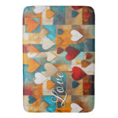 Kleurrijke gedurfde harten Abstracte kunst Badmat (Voorkant Verticaal)