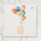 Kleurrijke Geel Rood Groene Ballonnen Kinderen Ver Bedankjes Labels (Achterkant)