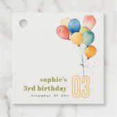 Kleurrijke Geel Rood Groene Ballonnen Kinderen Ver Bedankjes Labels (Voorkant)