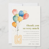 Kleurrijke Geel Rood Groene Ballonnen Kinderen Ver Bedankkaart (Voorkant)