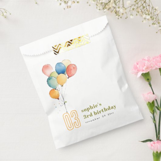 Kleurrijke Geel Rood Groene Ballonnen Kinderen Ver Bedankzakje (Gezegeld)