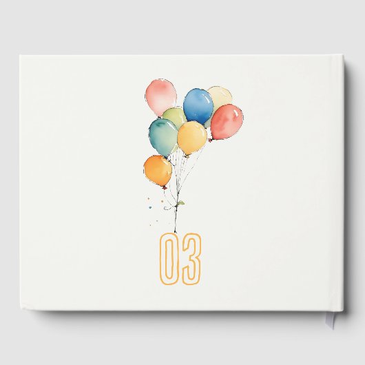 Kleurrijke Geel Rood Groene Ballonnen Kinderen Ver Gastenboek (Achterkant)