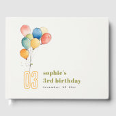 Kleurrijke Geel Rood Groene Ballonnen Kinderen Ver Gastenboek (Voorkant)
