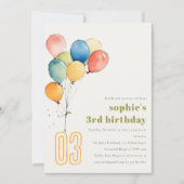 Kleurrijke Geel Rood Groene Ballonnen Kinderen Ver Kaart (Voorkant)