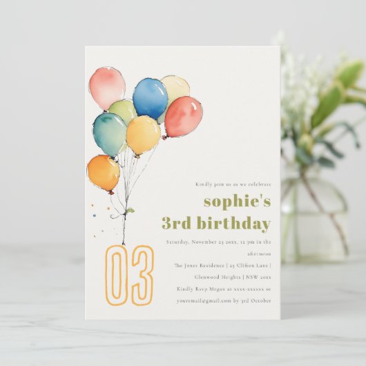 Kleurrijke Geel Rood Groene Ballonnen Kinderen Ver Kaart (Staand voorkant)